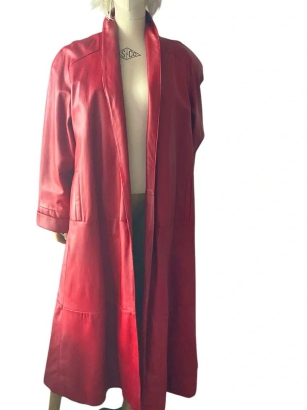 Route 66. Elegant Buttery Soft Leather Vibrant Red. Lined. Classic Style